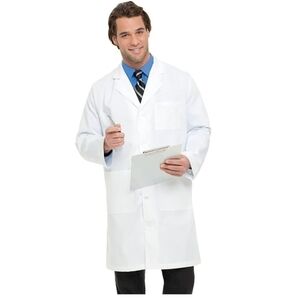 Landau Unisex White Knee Length Medical Lab Coat 3139 Mens Size 32  NWT